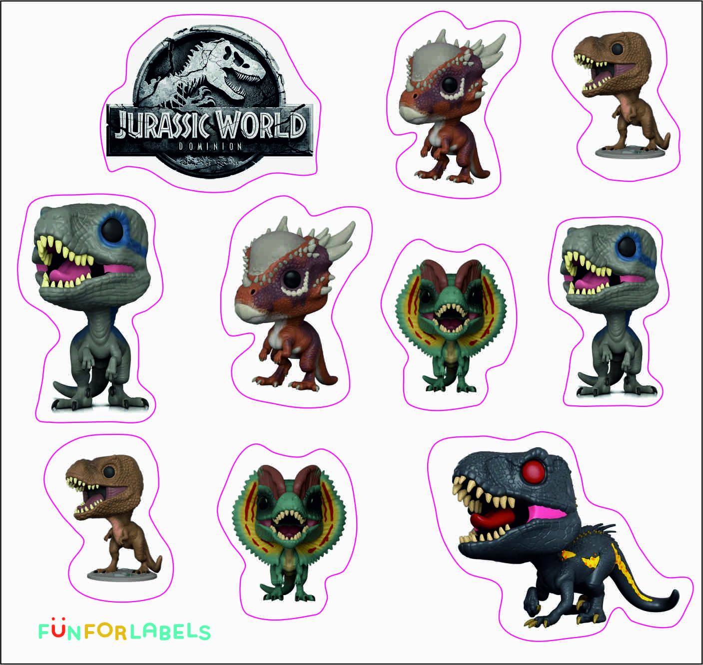 Stickers Jurassic Park Dinosaurios